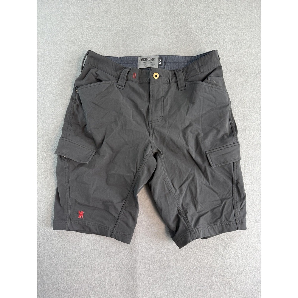 Chrome Industries Shorts Mens 34 Gray Cycling Cargo 11 Inseam Stretch Quick Dry